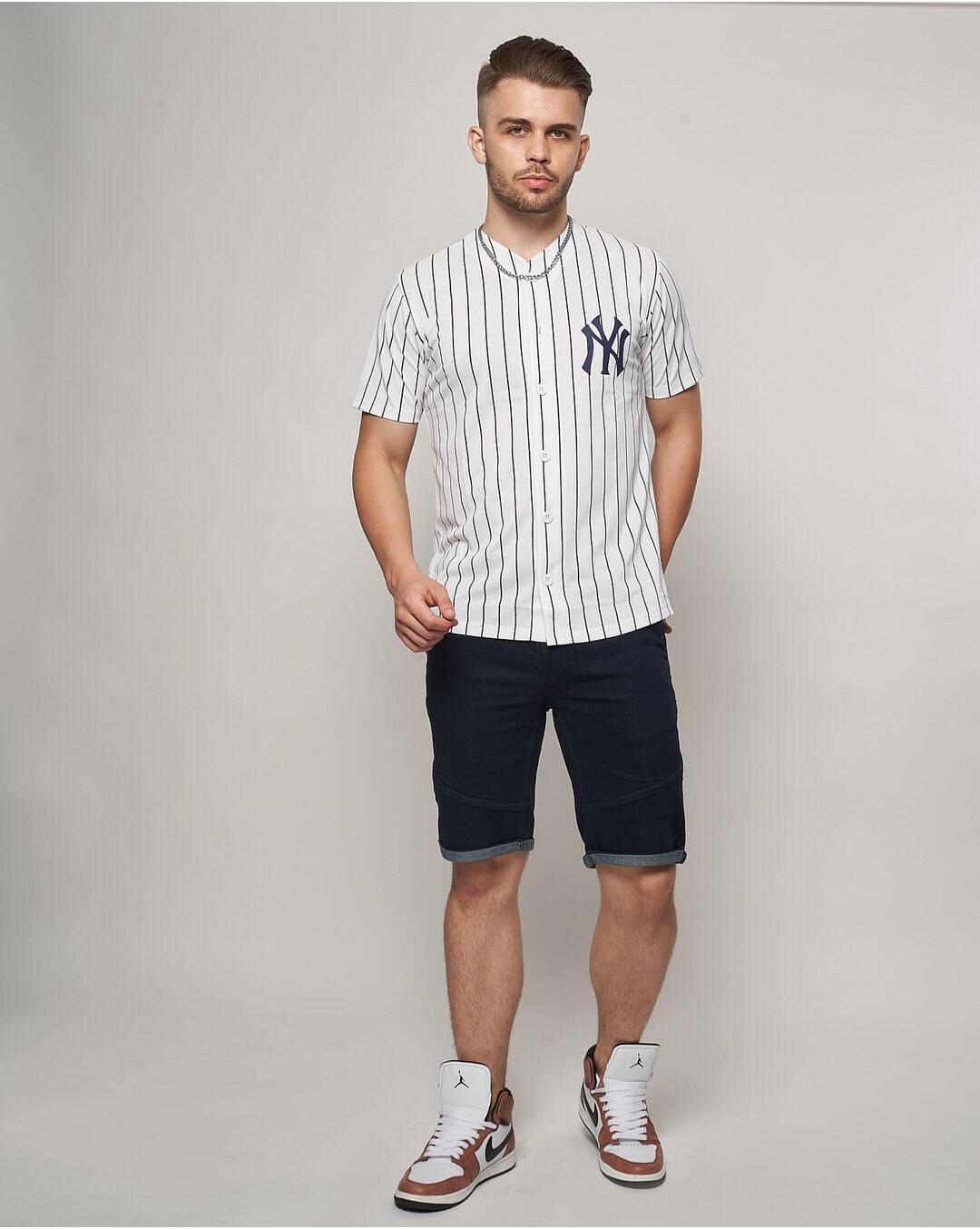 Polyester Cotton Stripes Slim Fit Henley Tshirts view 5