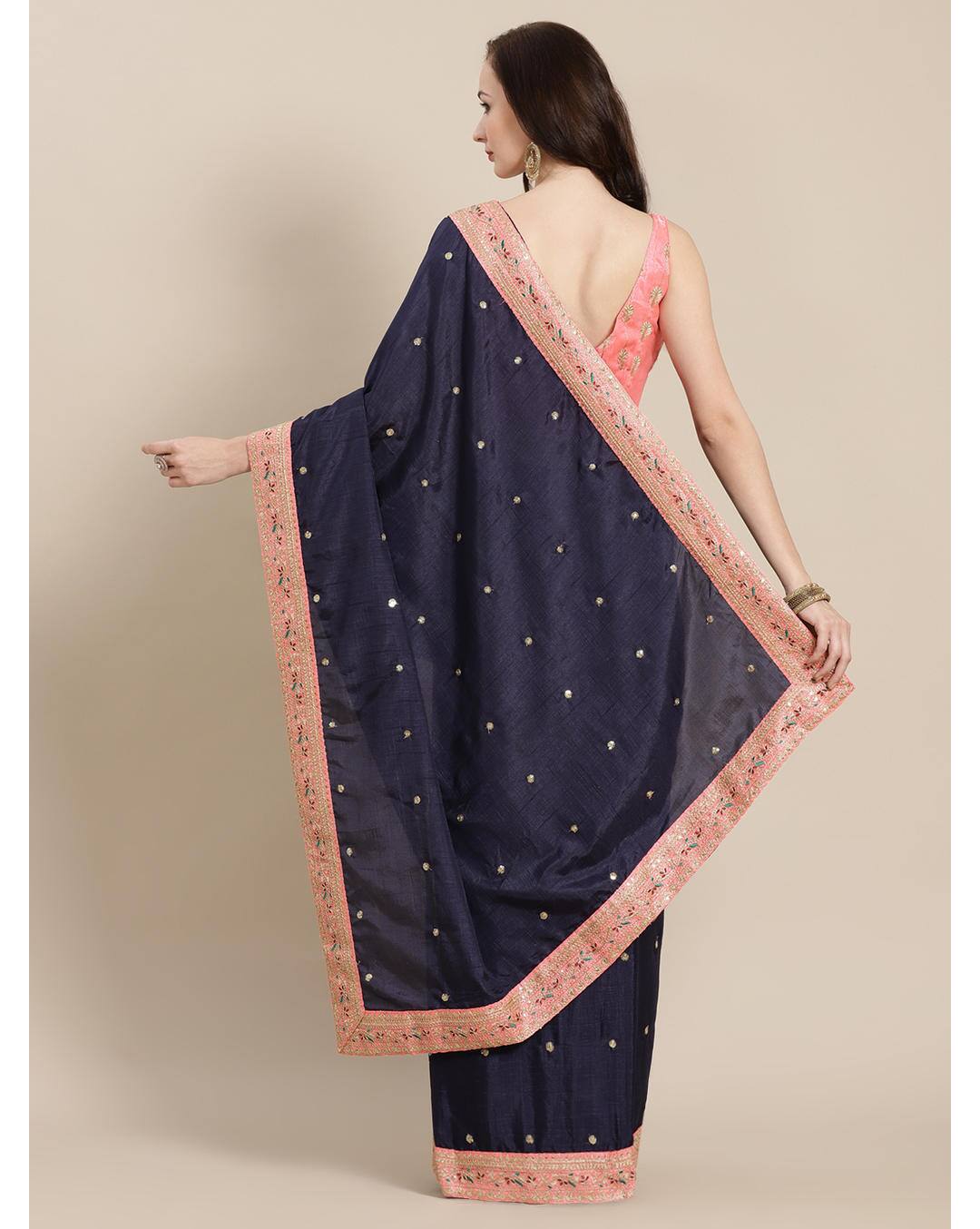 Silk Embroidered Regular Saree view 2