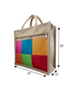 VELITE BAGS Jute Checks Handbag