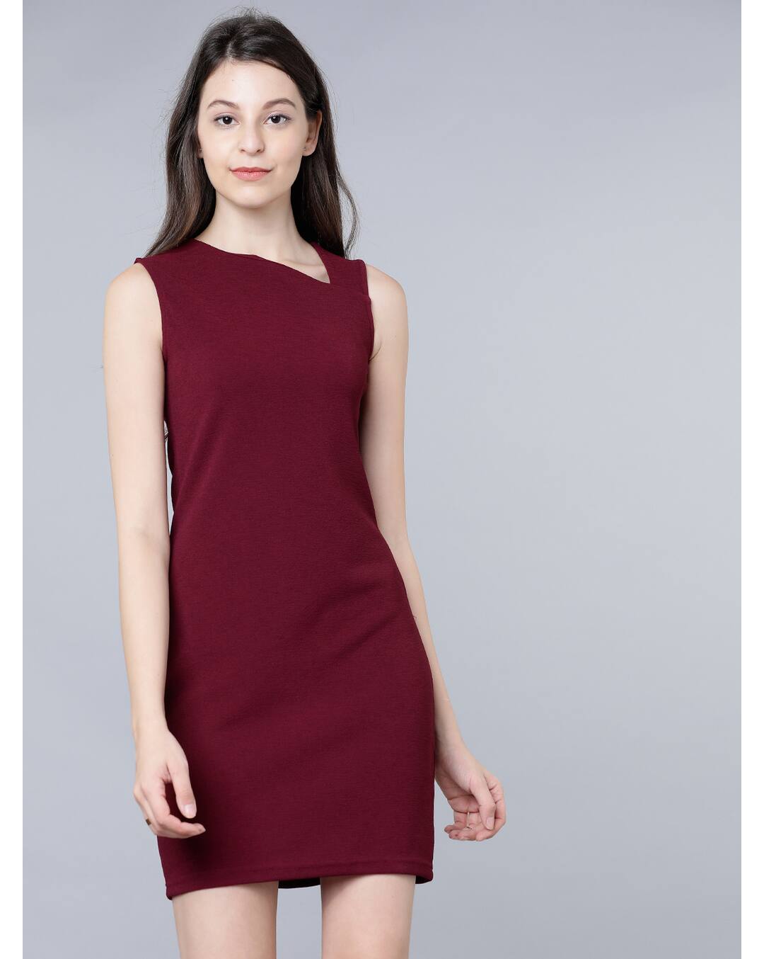 Blended Solid A-line Dress