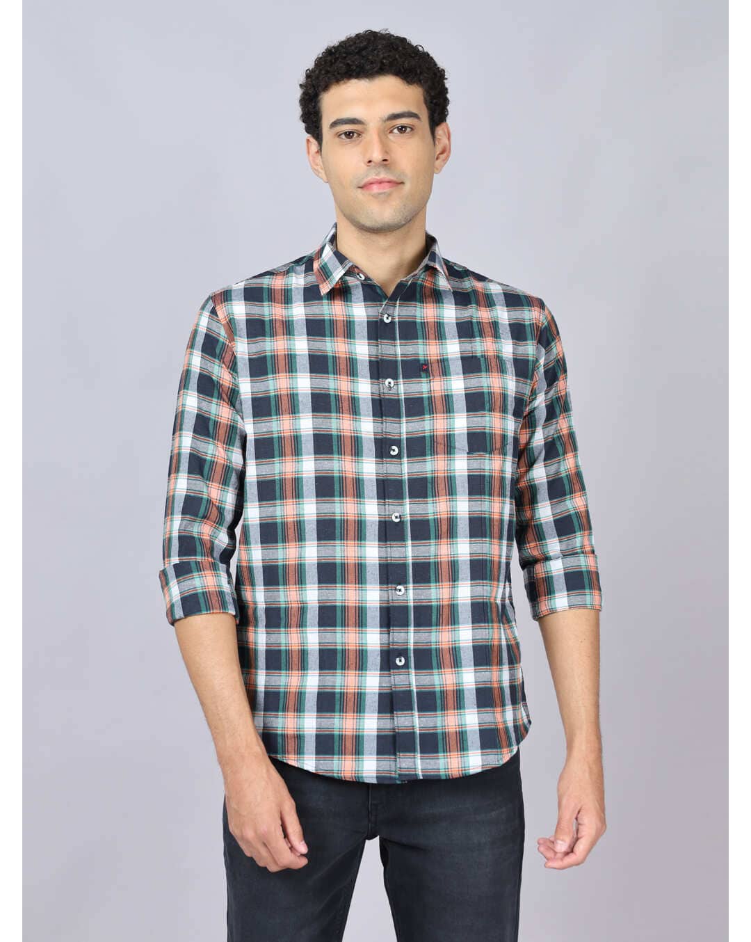 Blended Checks Casual Shirts