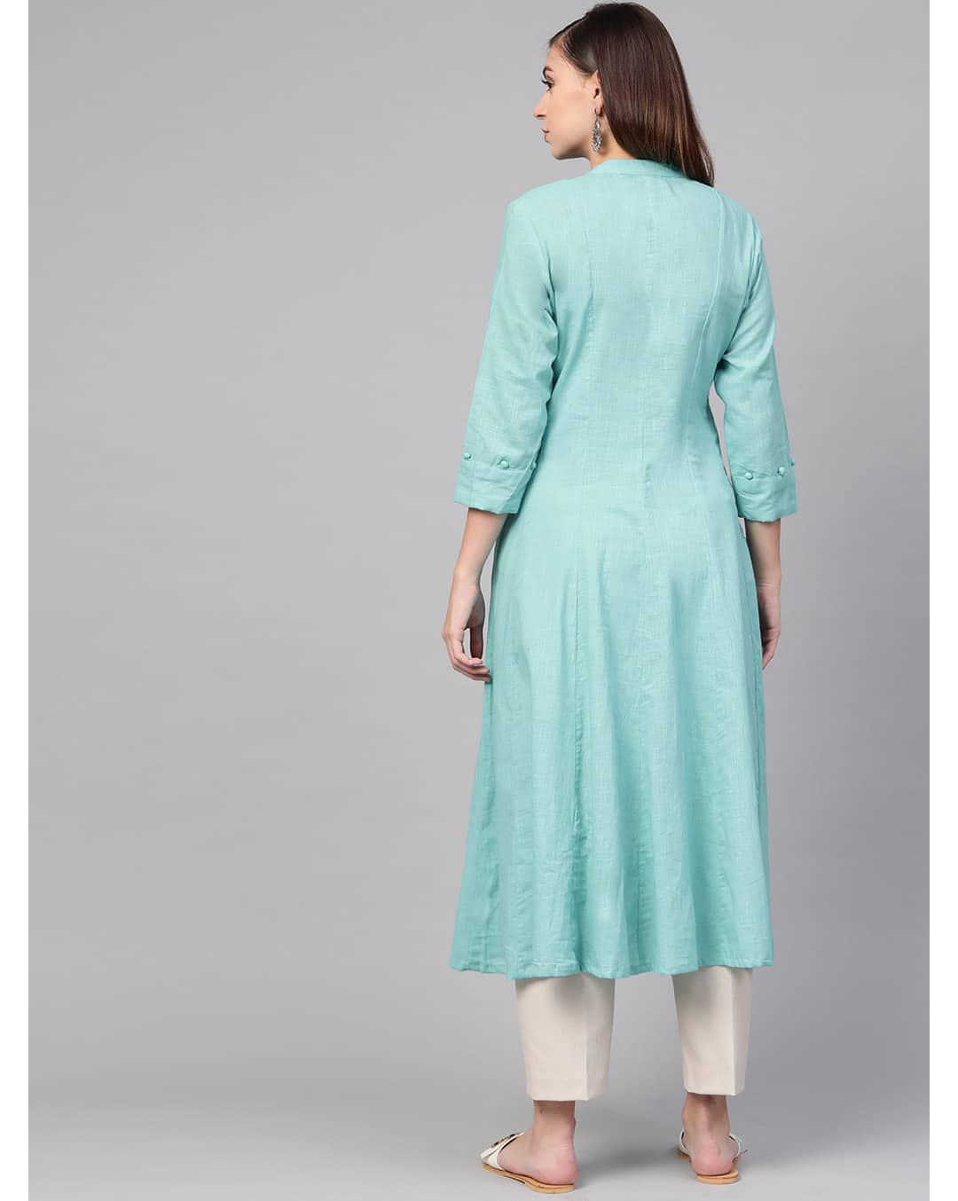 Cotton Solid Straight Kurta view 4