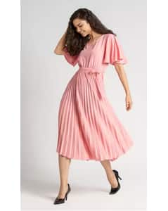Crepe Solid Fit and Flare Dress view 18