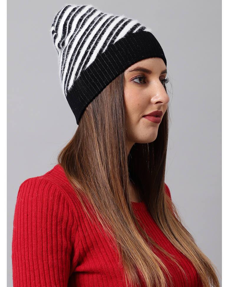 Acrylic Stripes Woolen Caps view 2