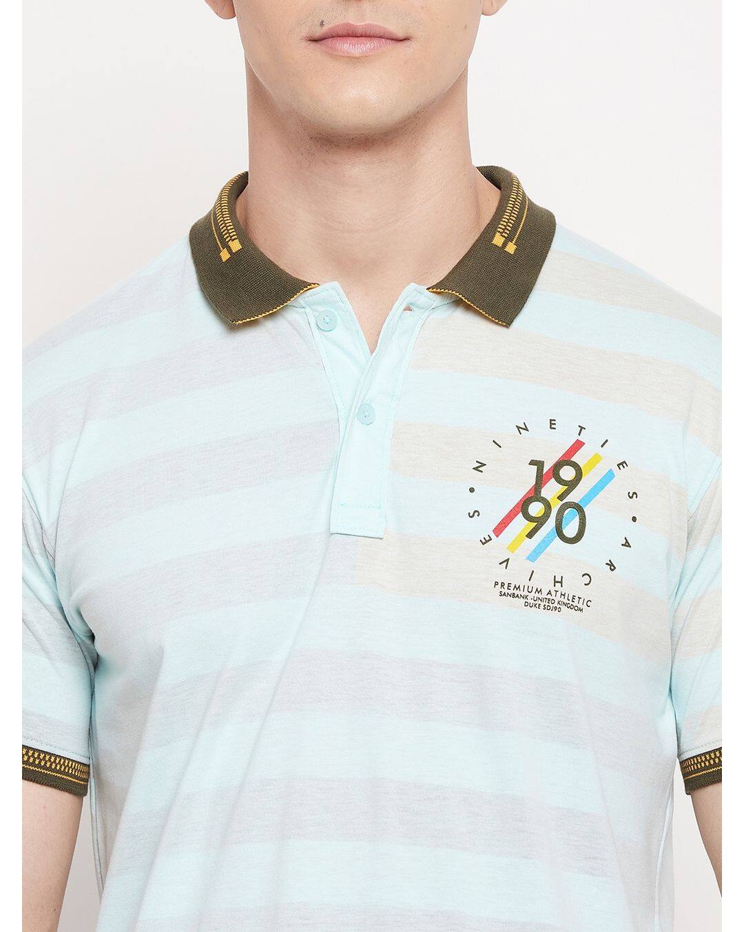 Blended Stripes Slim Fit Polo t shirt view 5