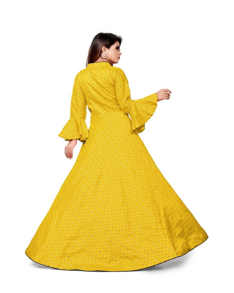 Silk Checks  Gown Dress view 5