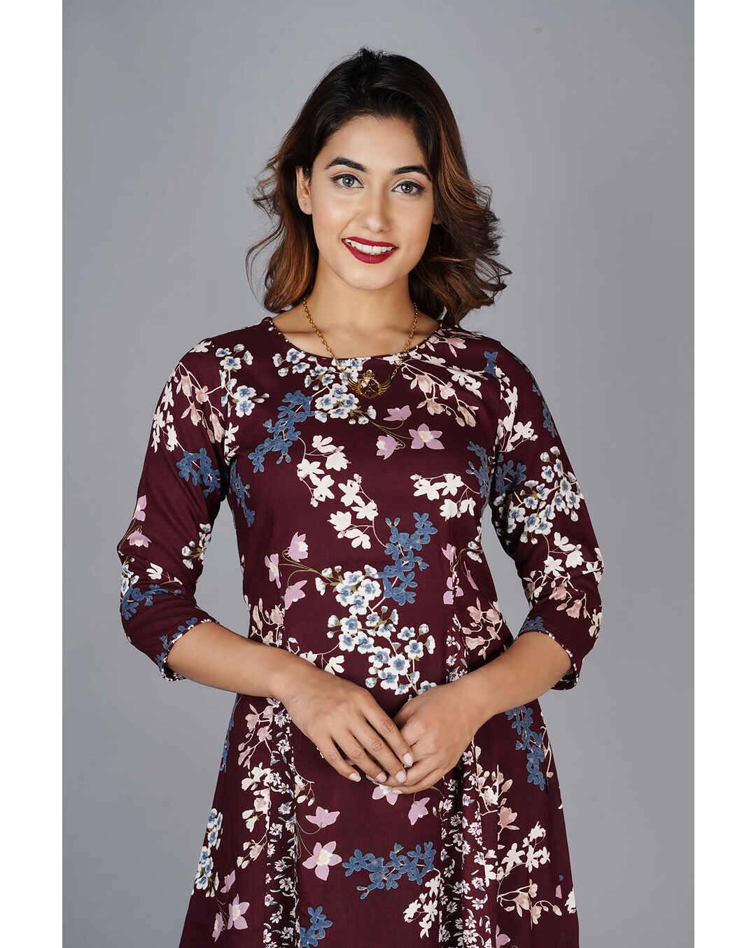 Rayon Printed Anarkali Kurta view 5