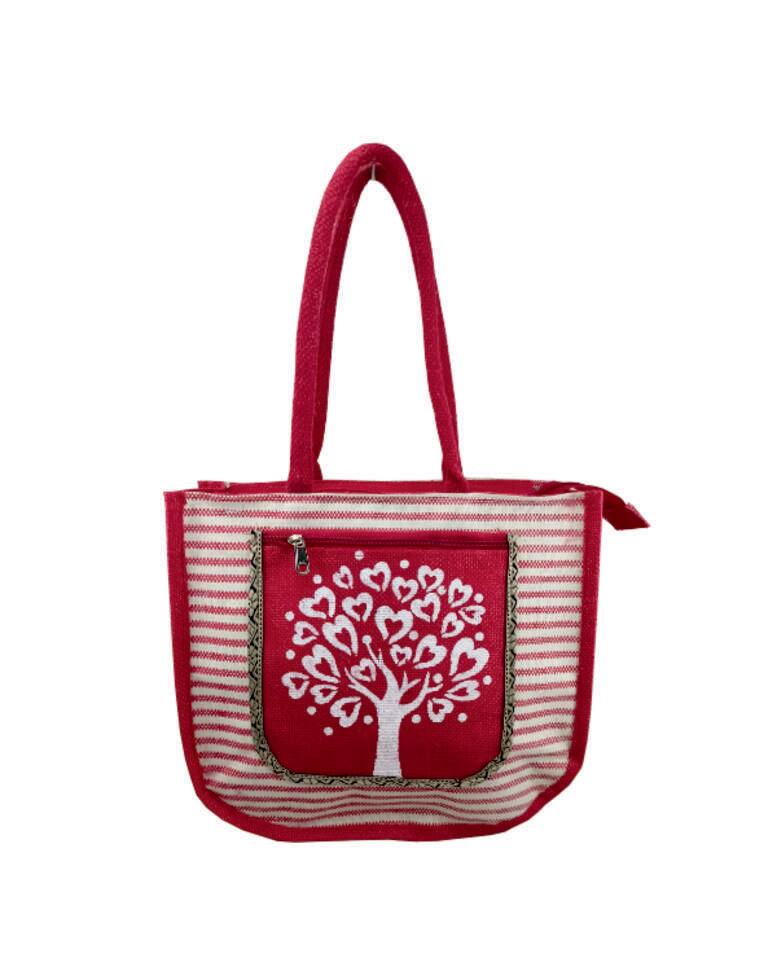 VELITE BAGS Jute Printed Handbag