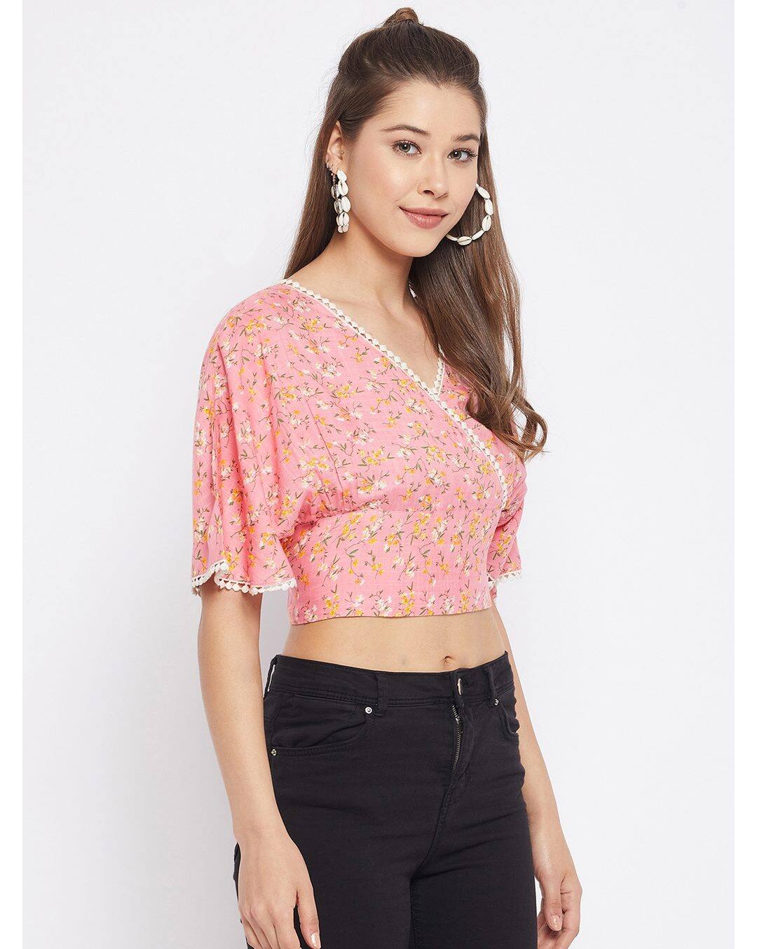 Rayon Printed Crop Top view 5