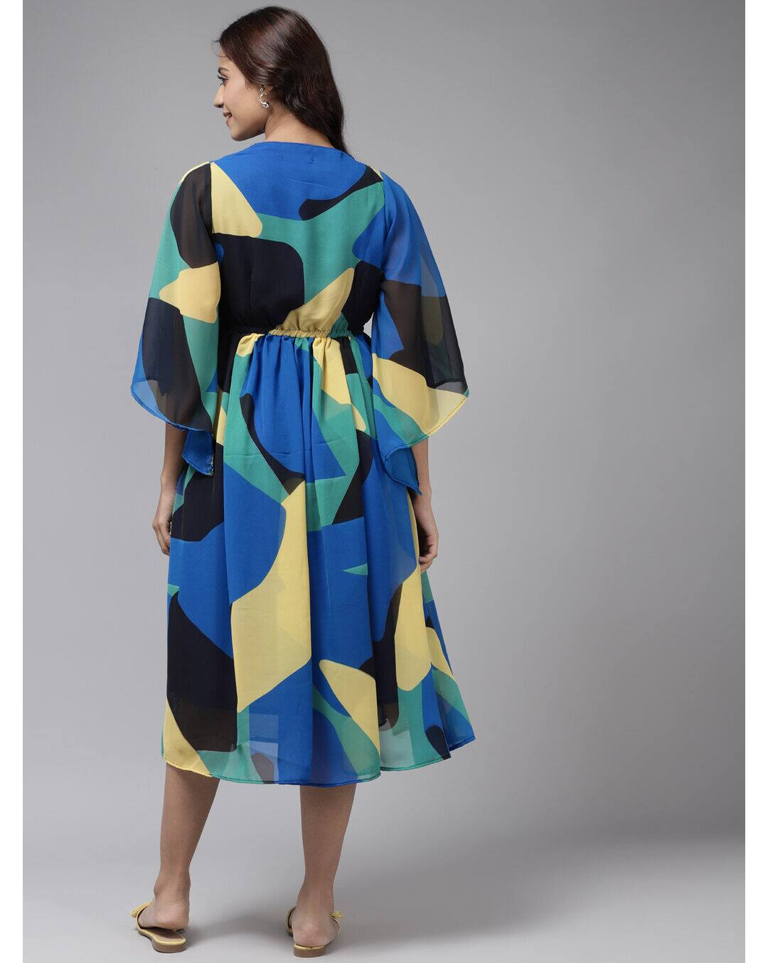 Georgette Printed Fit and FlareDress view 4