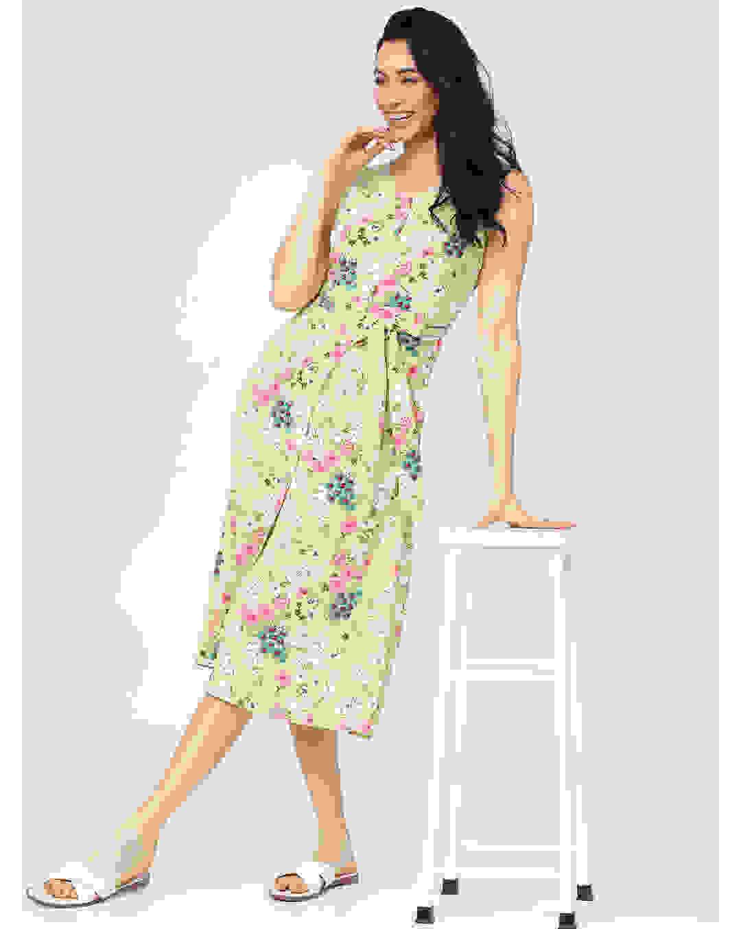 Polyester Printed A-line Dress view 5