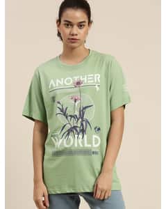 Cotton Typographic Crew-Neck T-shirt view 3
