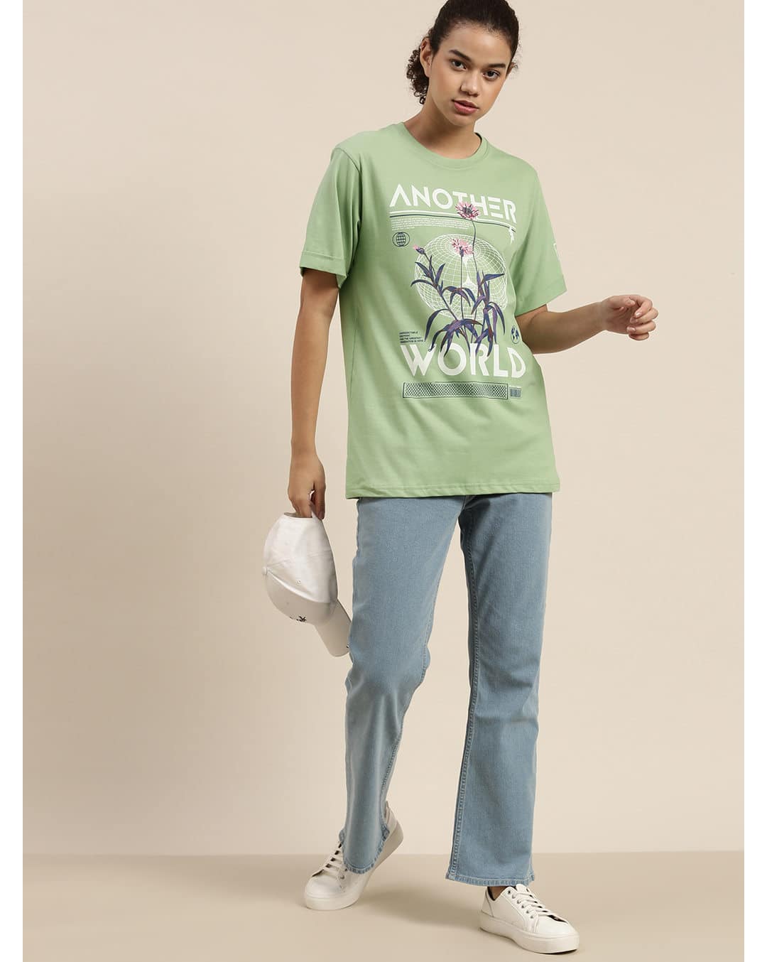 Cotton Typographic Crew-Neck T-shirt view 7