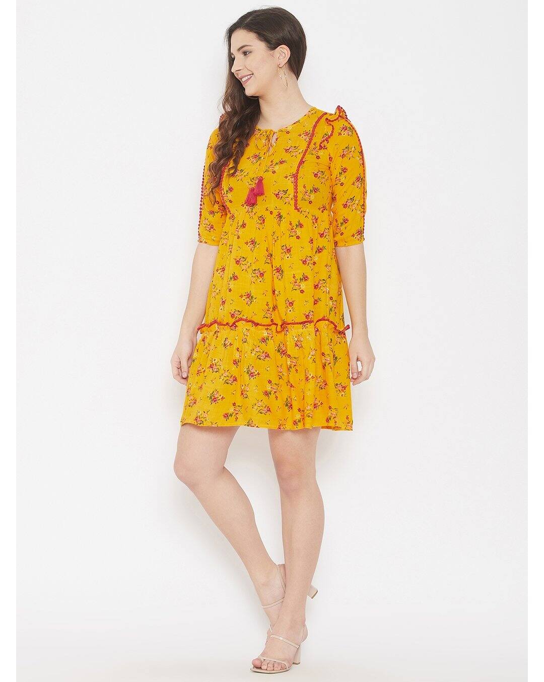 Rayon Floral A-line Dress view 4