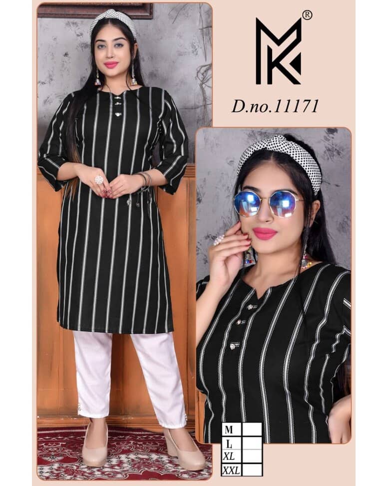 Cotton Stripes Ethnic Pants SuitSet