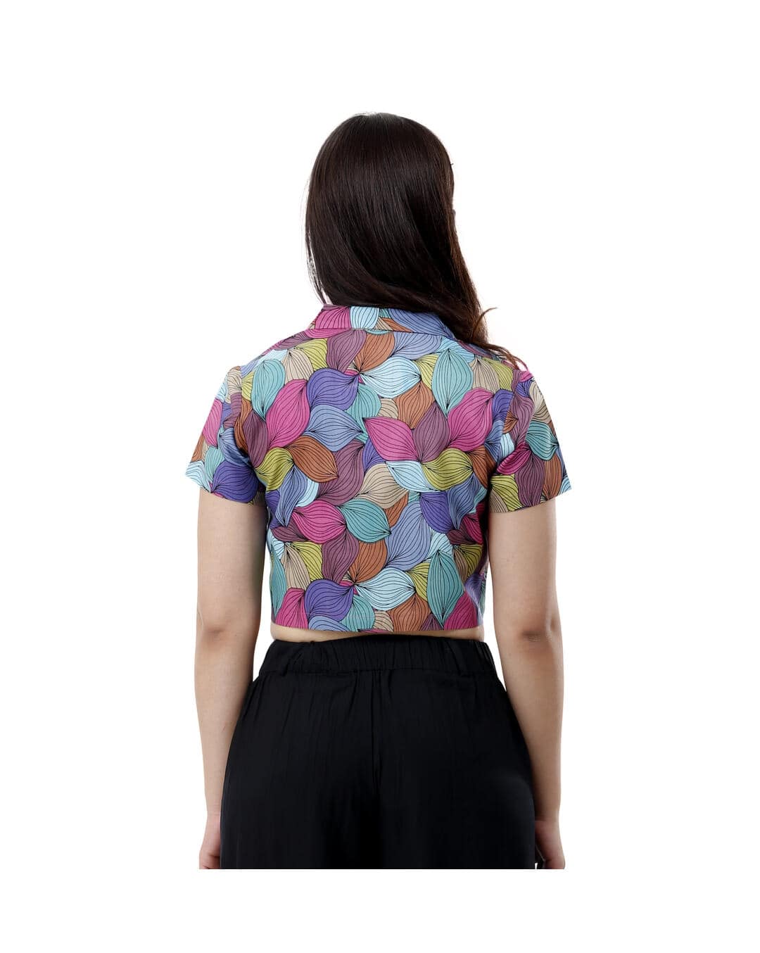 Rayon Floral Crop Top view 2