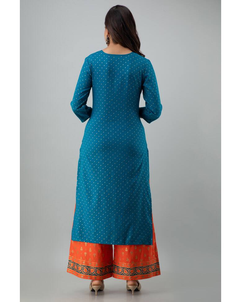 Rayon Embroidered  Palazzo SuitSet view 2