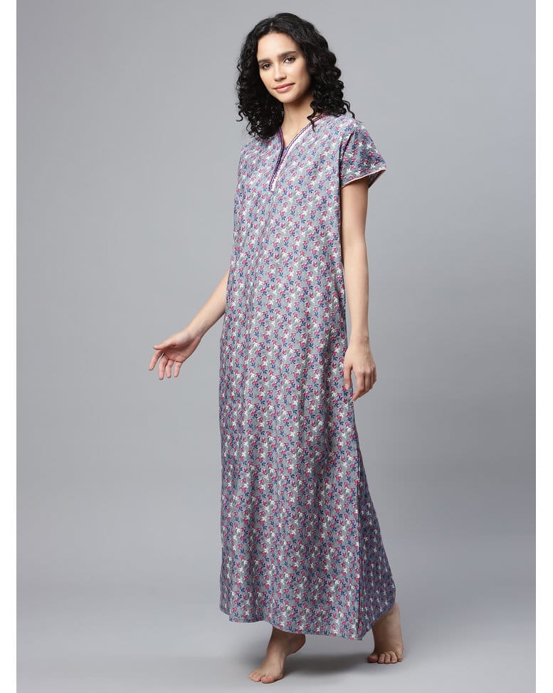 Cotton Long Nighti view 5