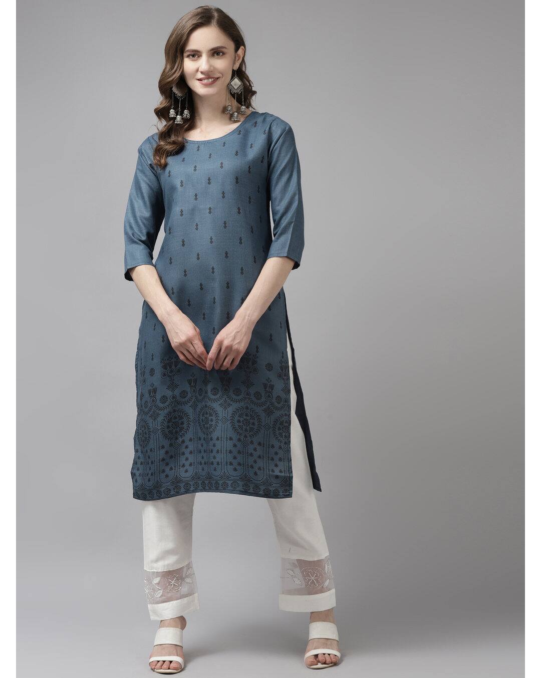 Cotton Printed Straight Kurta