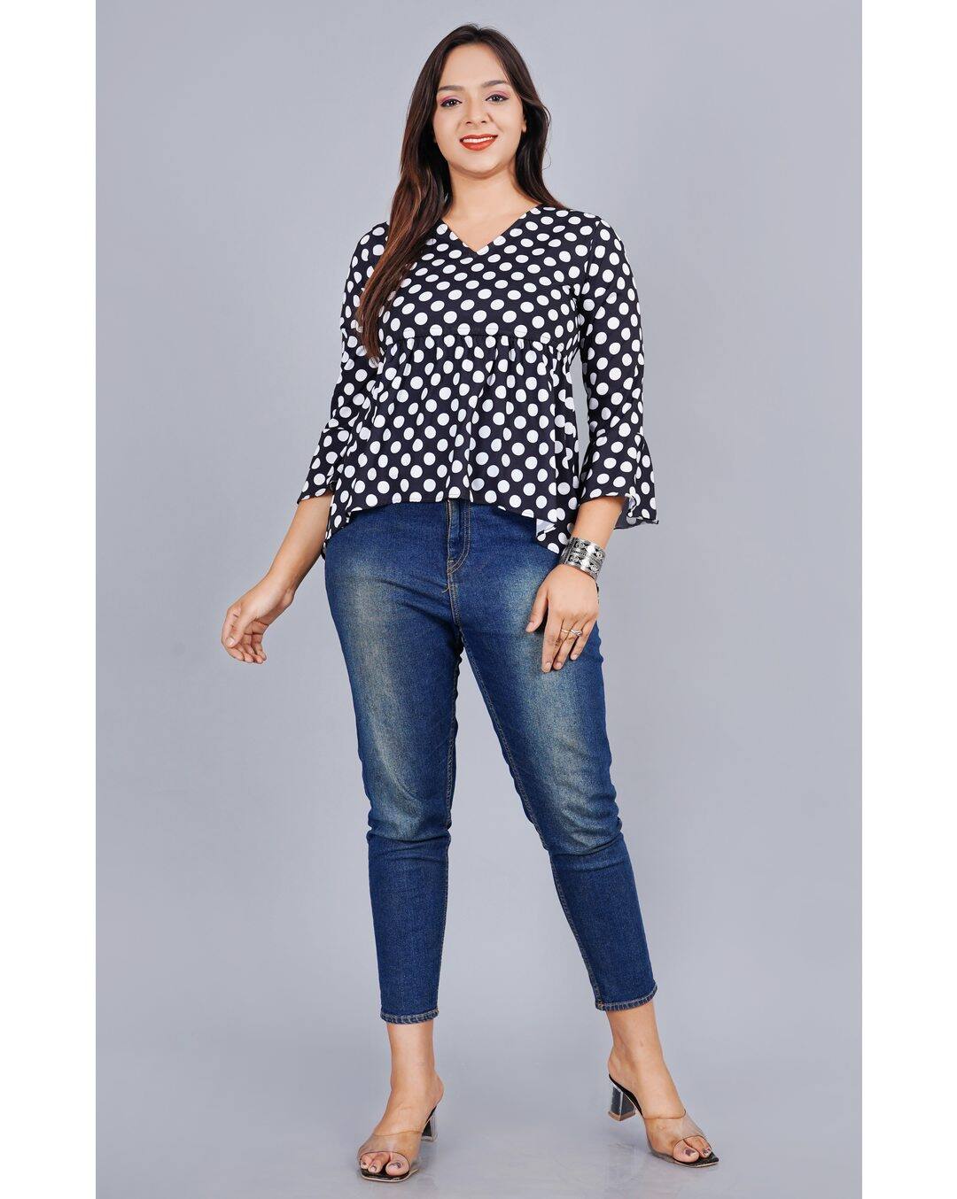 Polyester Polka-dot Top