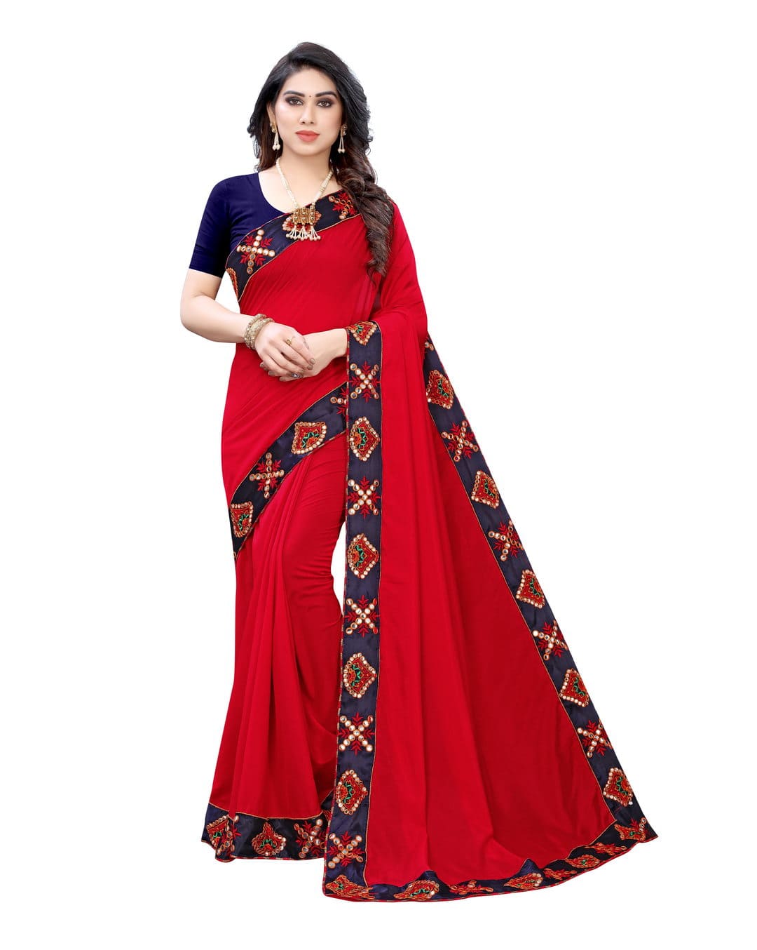 Velvet Solid Regular Saree