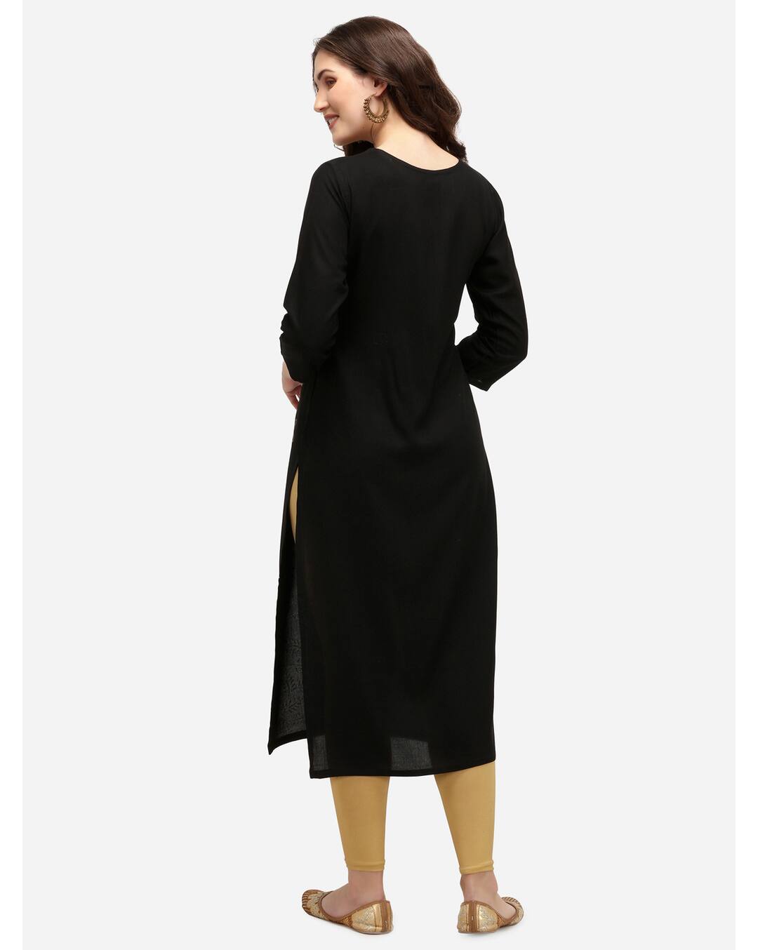 Rayon Printed Straight Kurta view 3