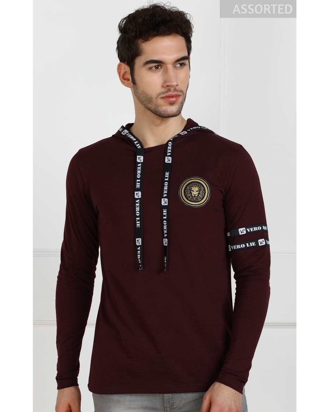 Cotton Solid Slim Fit Hooded Tshirts view 7