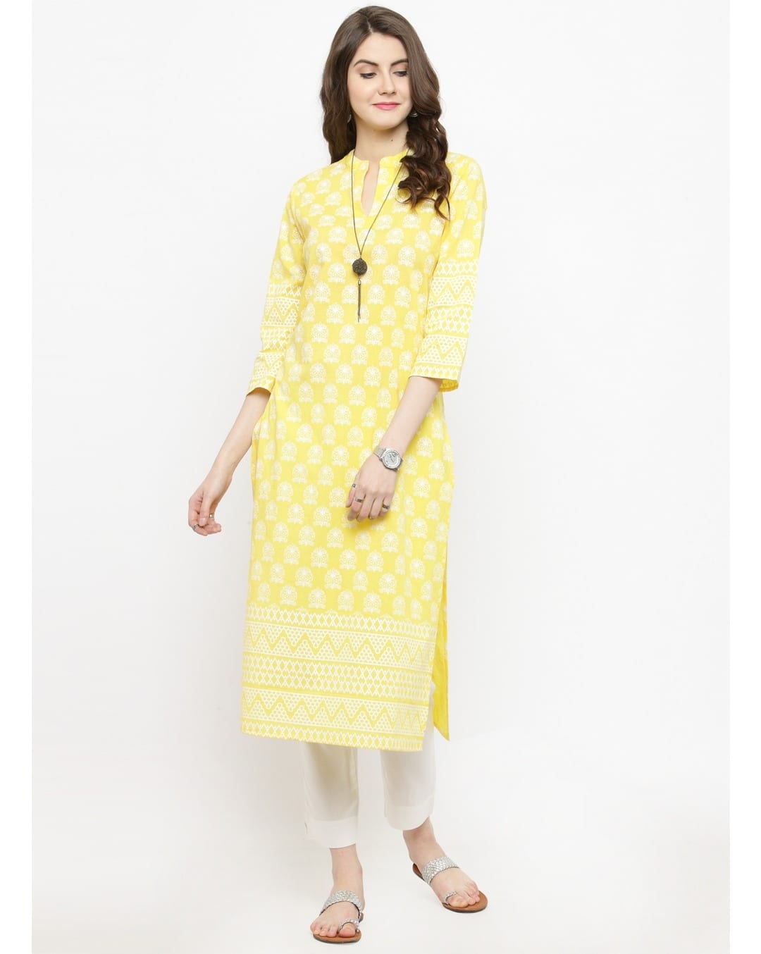 Cotton Printed Straight Kurta