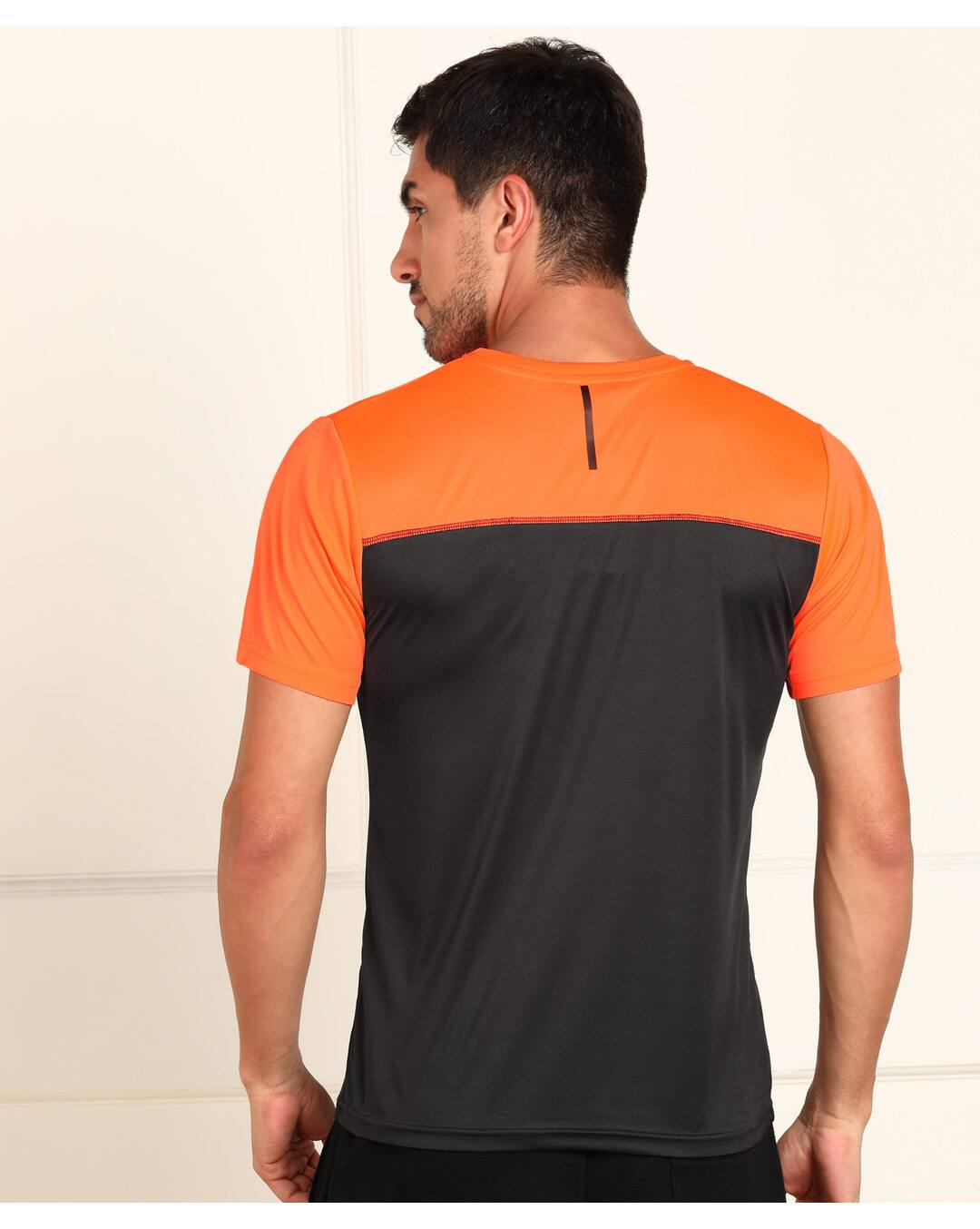 Polyester Colour-block Slim Fit Round Tshirts view 5