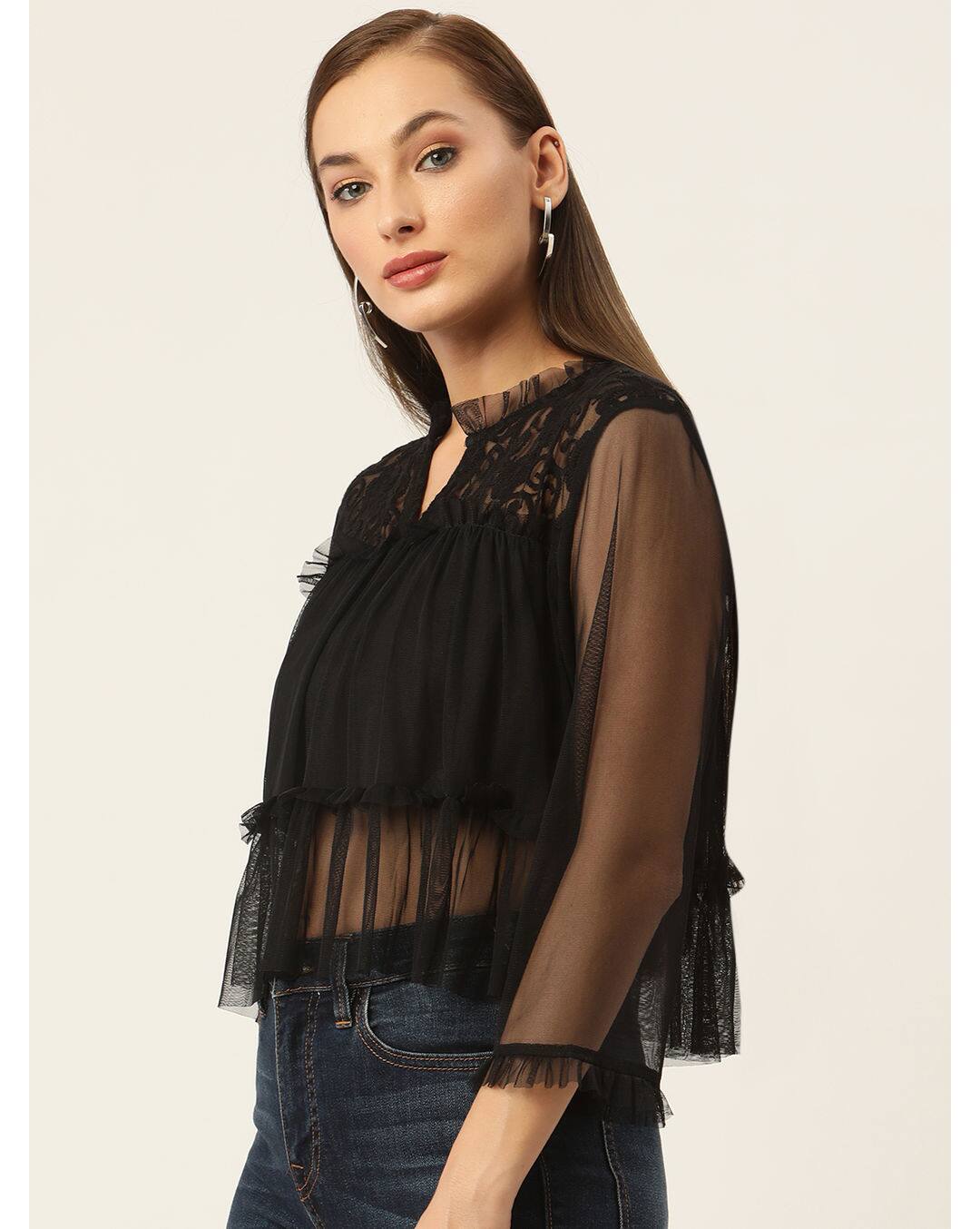 Polyester Floral Top view 3