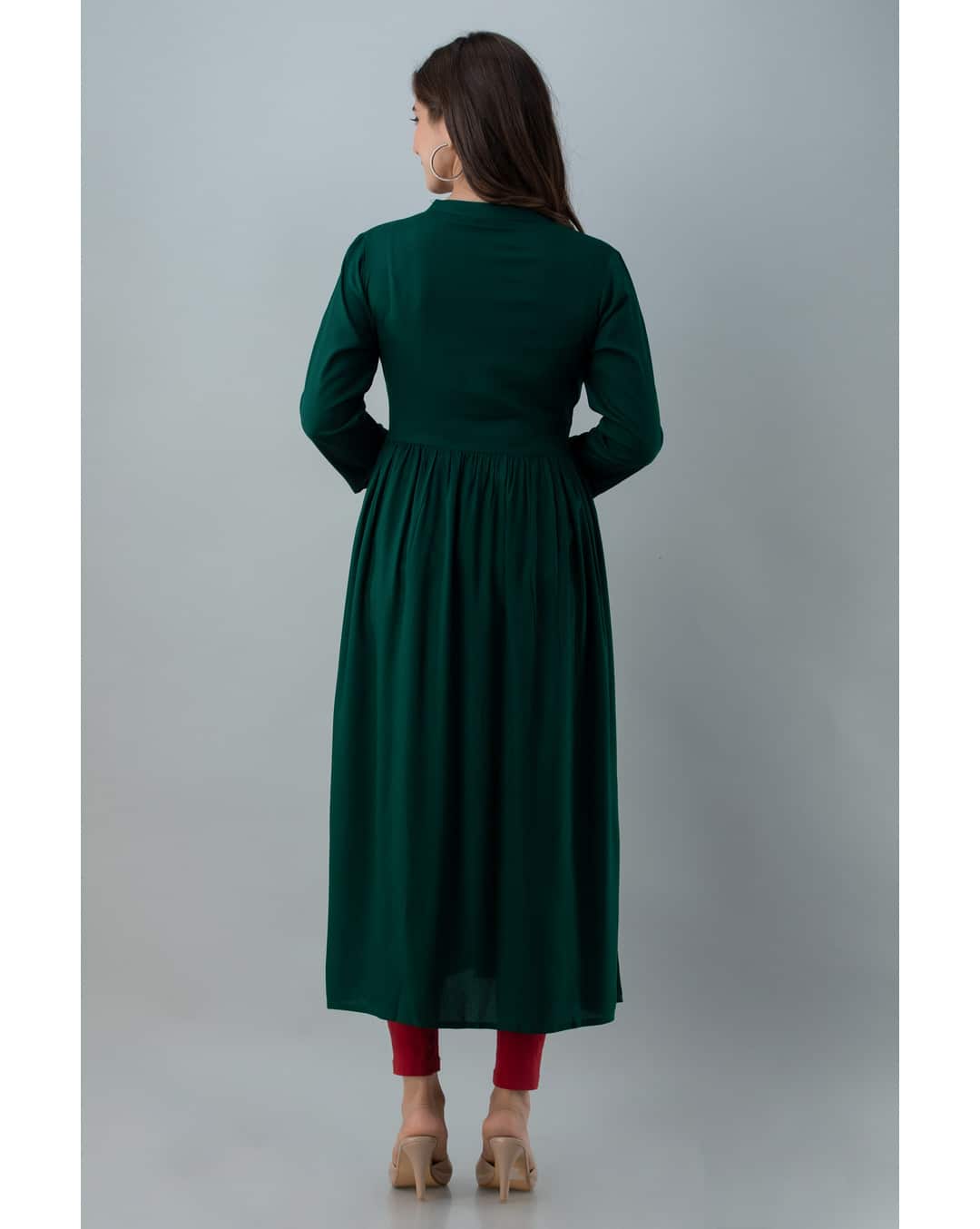 Rayon Embroidered Front Slit kurta view 2