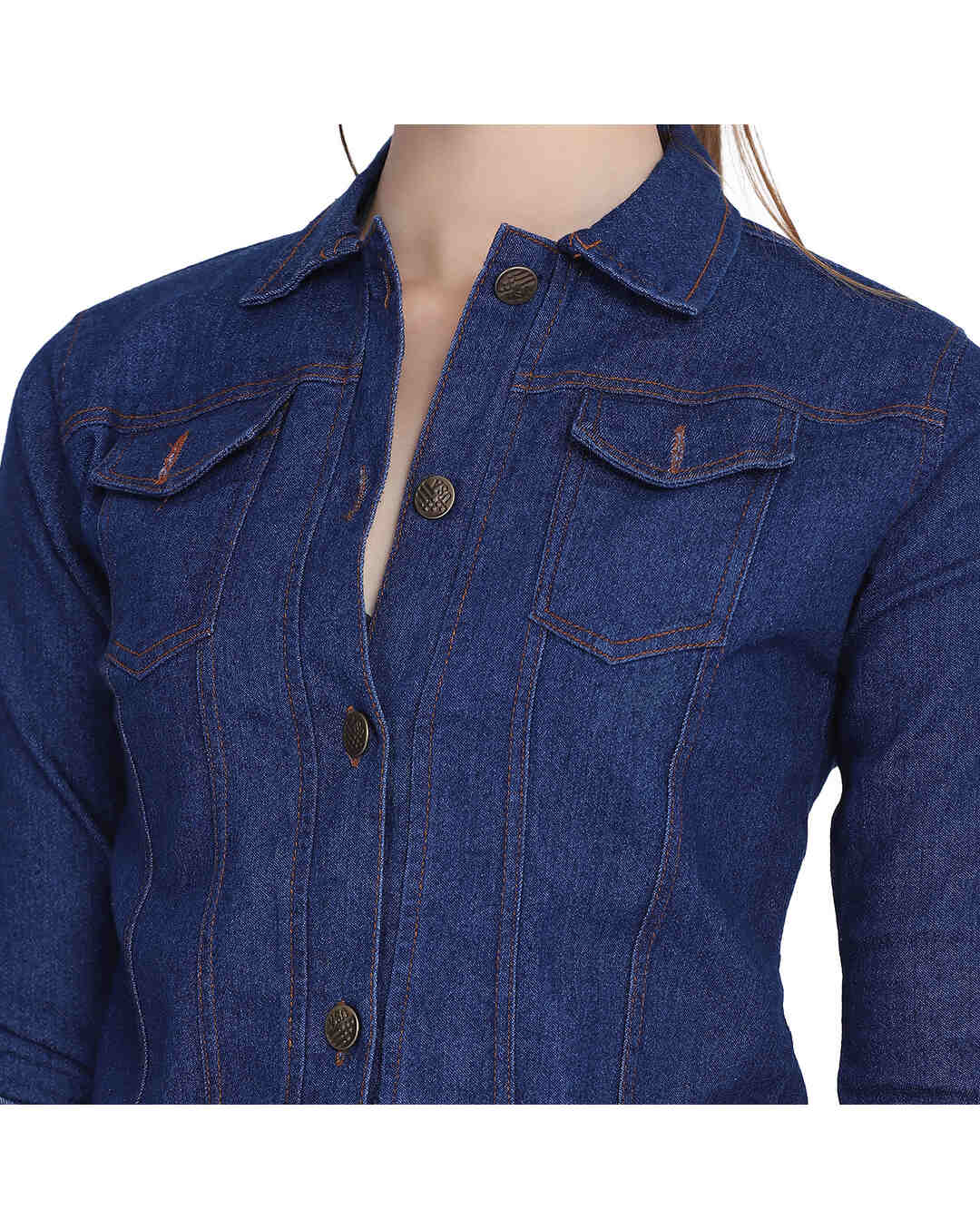 Denim Solid Denim Jacket view 7