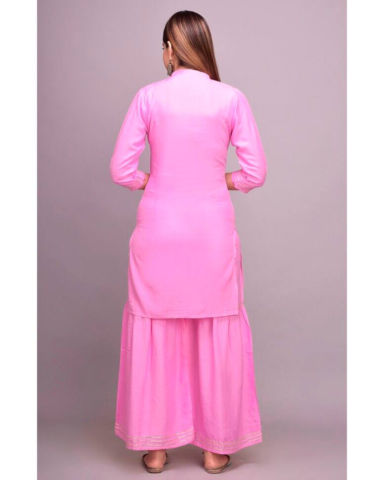 Rayon Solid Sharara SuitSet view 5