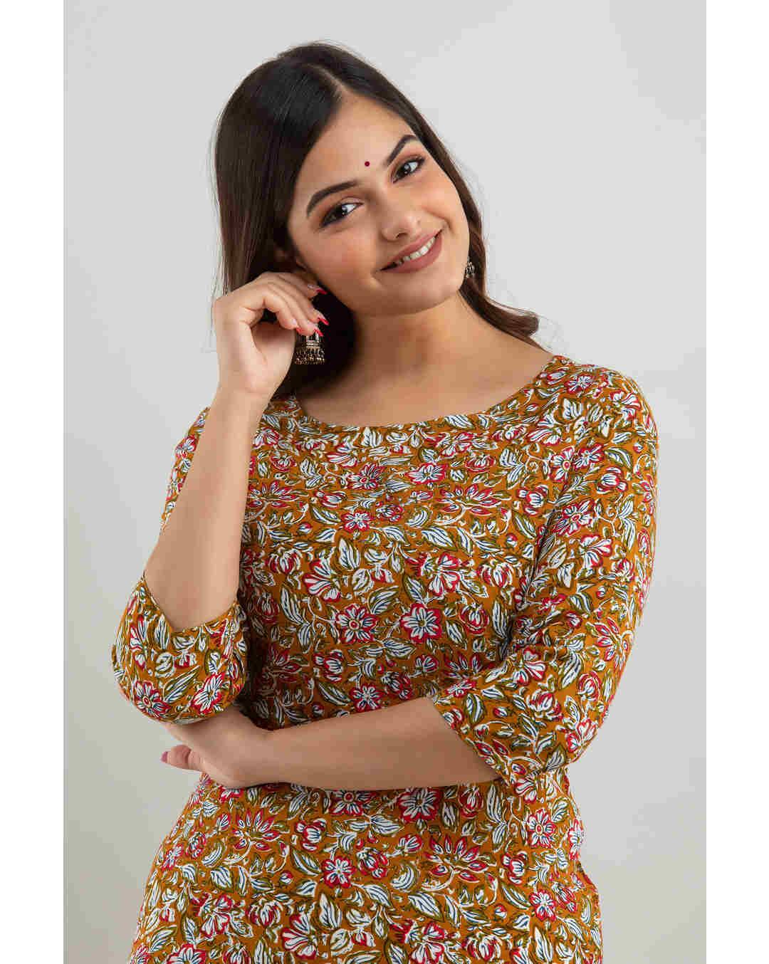 Rayon Printed Straight Kurta view 5