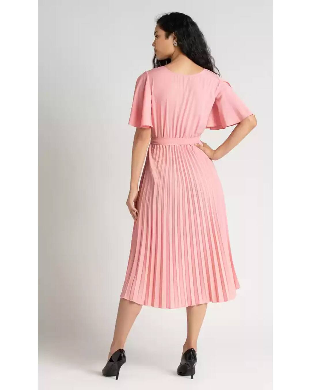 Crepe Solid Fit and Flare Dress view 2