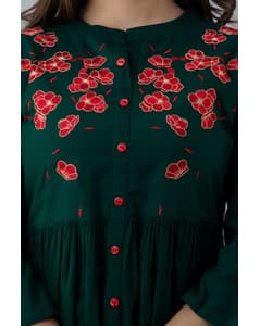Rayon Embroidered Front Slit kurta view 15