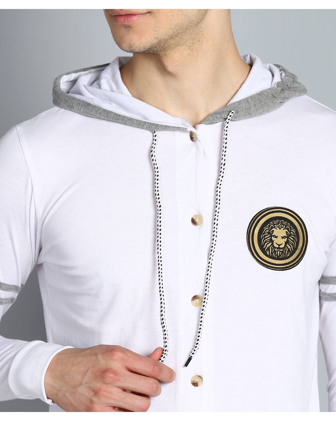 Cotton Solid Slim Fit Hooded T-shirts view 6