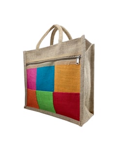 VELITE BAGS Jute Checks Handbag