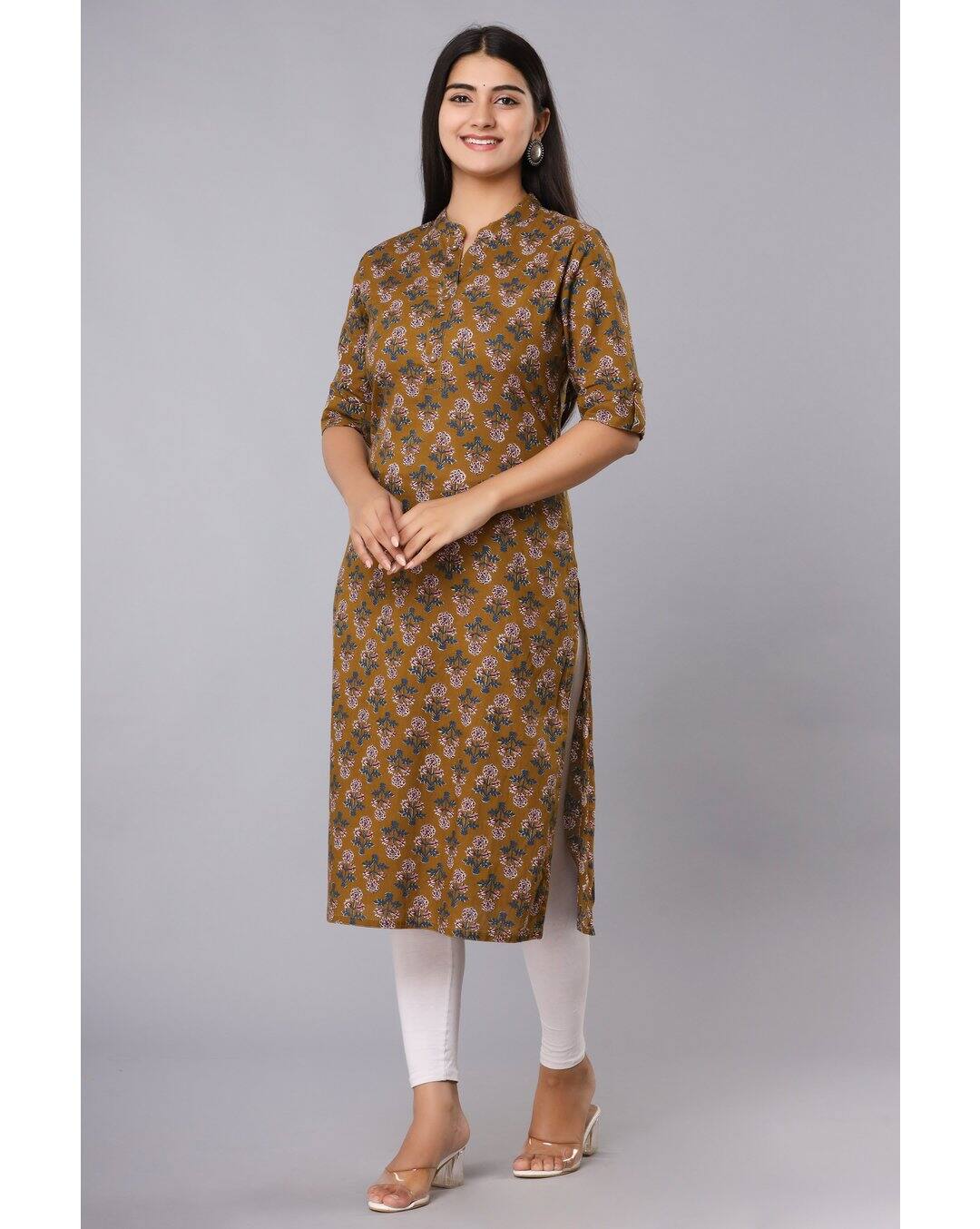 Cotton Printed Straight Kurta view 4