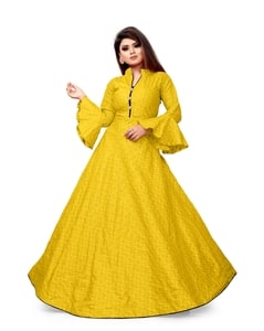 Silk Checks  Gown Dress view 9