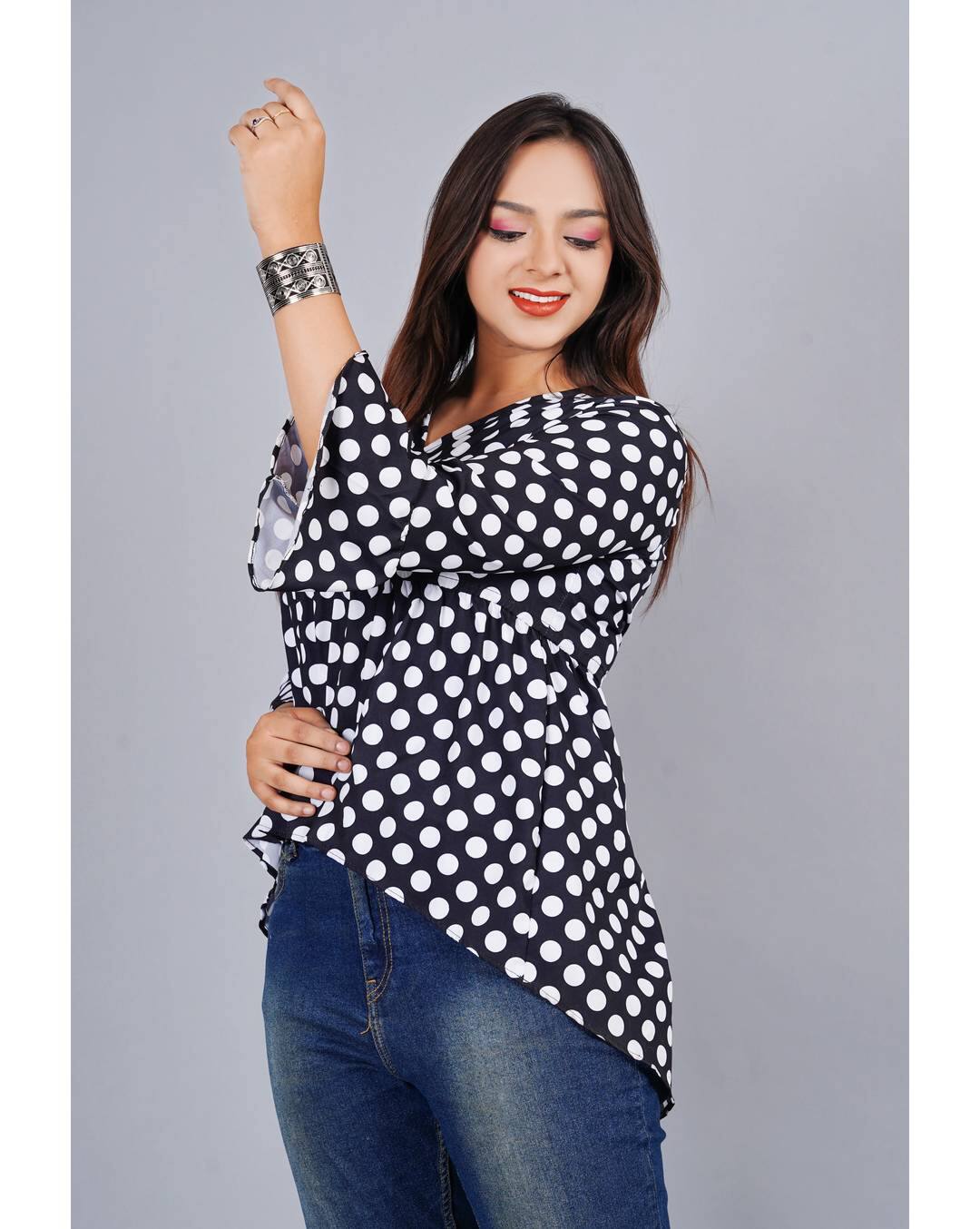 Polyester Polka-dot Top view 3