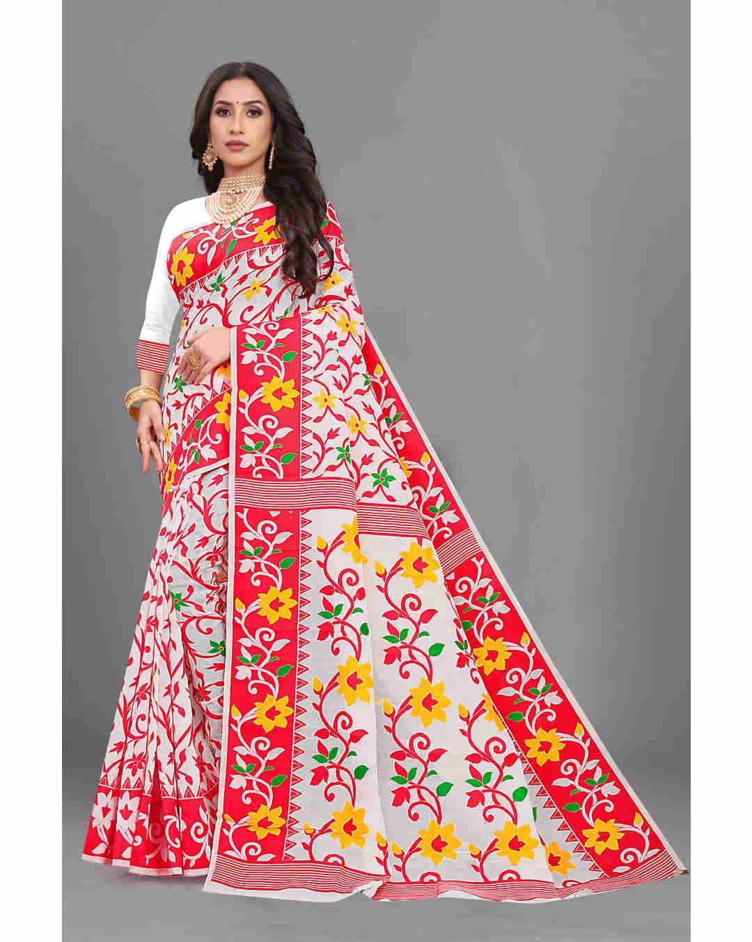 Cotton Silk Floral Regular Saree