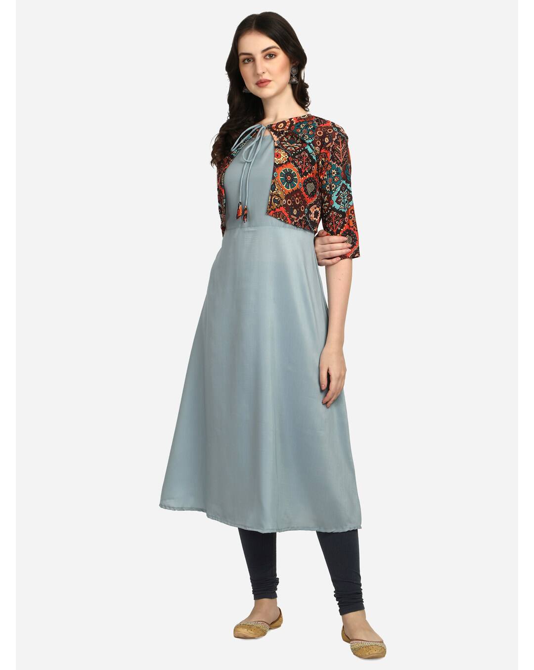 Rayon Printed A-Line Kurta