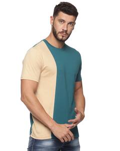 Cotton Colour-block Regular Fit Round Tshirts view 6