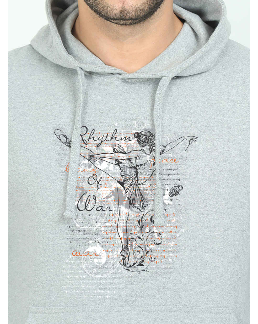 Fleece Printed Hooded Sweatshirt view 4