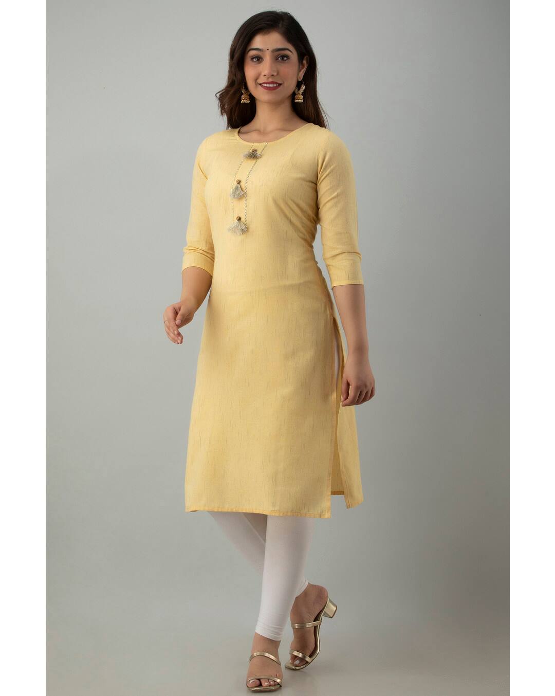 Dobby Solid Straight Kurta view 3