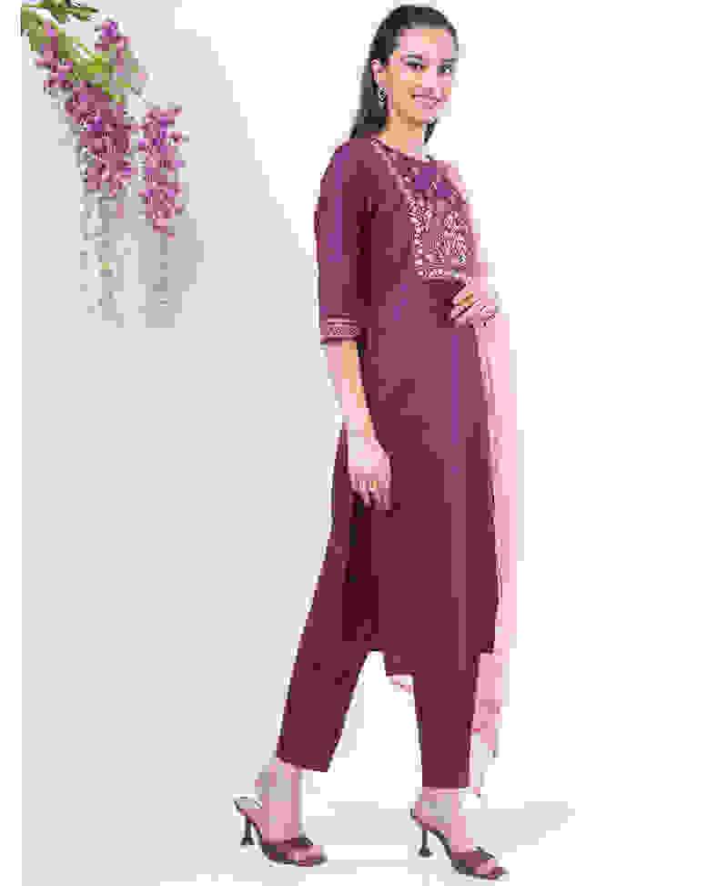 Polyester Embroidered Ethnic Pants SuitSet view 11