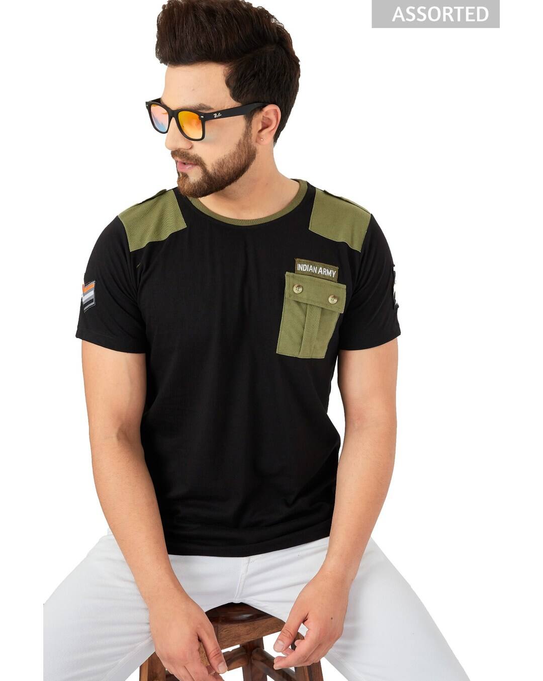 Cotton Solid Slim Fit Round Tshirts view 2