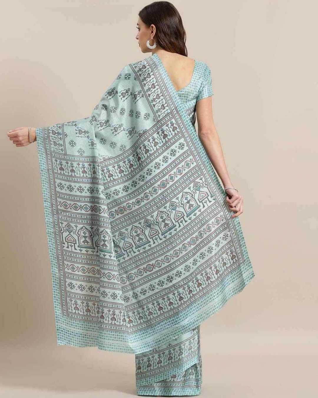 Satin Printed Regular Saree view 2