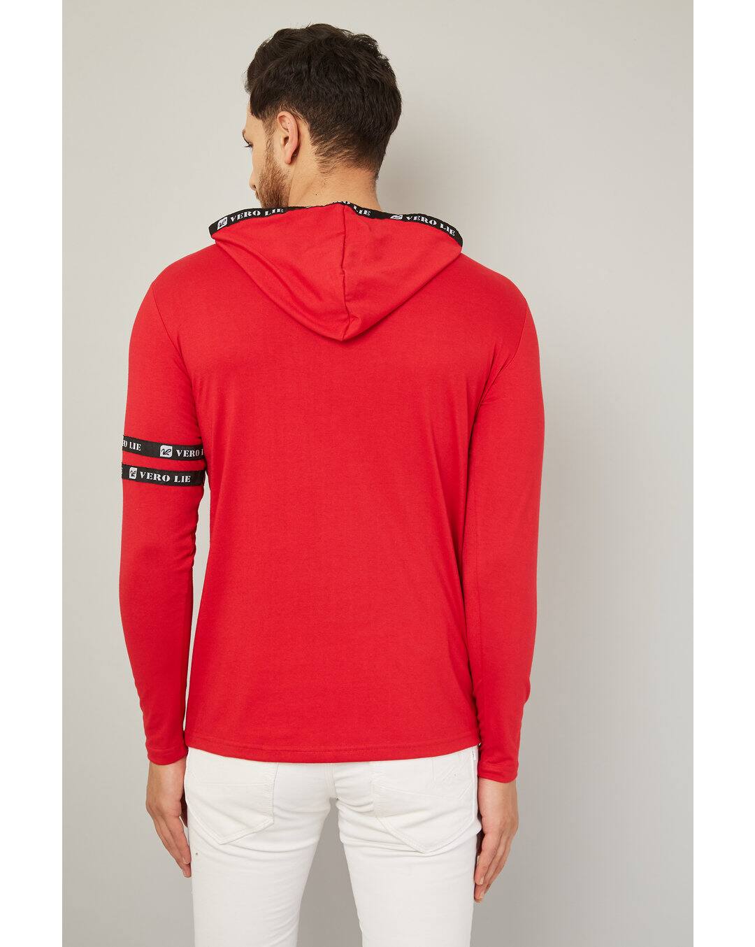 Cotton Solid Slim Fit Hooded Tshirts view 14